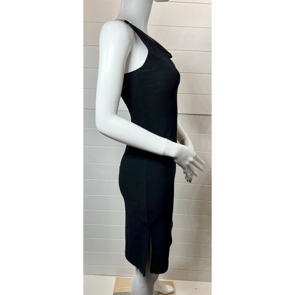 Friends Style Dress Womens Med Stretch Mesh Black Bodycon Y2K Chain Strap Goth - Picture 9 of 14